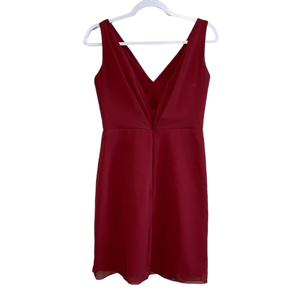 Jim Hjelm - Occasions - Burgundy Chiffon Knee Length Dress - Size 10 - Picture 3 of 10